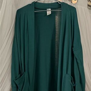 Open-Front Teal Women’s Cardigan Sweater